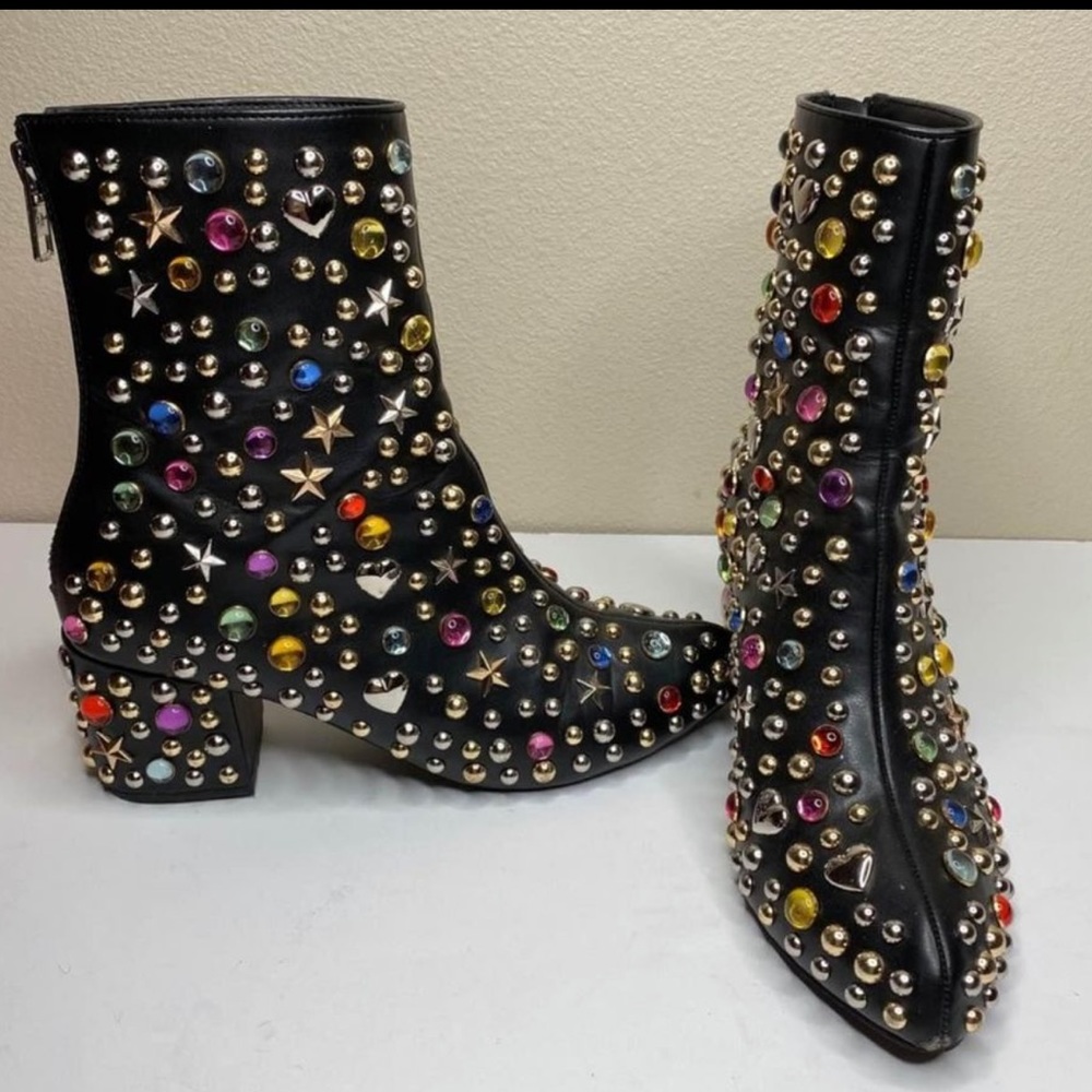 Current mood By Dolls Kill Rhinestone Gem Boot Rock Star Glam US size 9